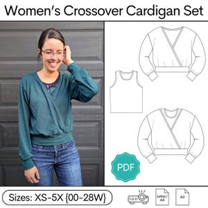 Women's Crossover Cardigan Set Pattern
