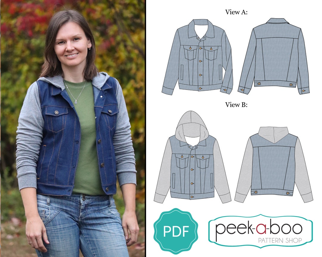 Women's Denim Jacket Pattern - Etsy