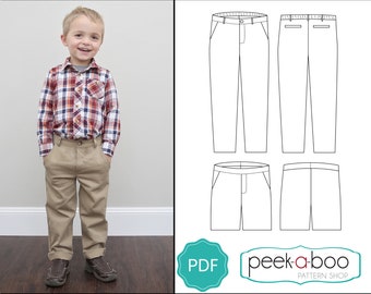 Classic Chinos: Shorts PDF Sewing Pattern, Pants PDF Sewing Pattern, Baby, Boy, Girl