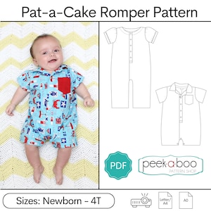 Pat-a-Cake Romper: Baby Romper Pattern, Toddler Romper Pattern