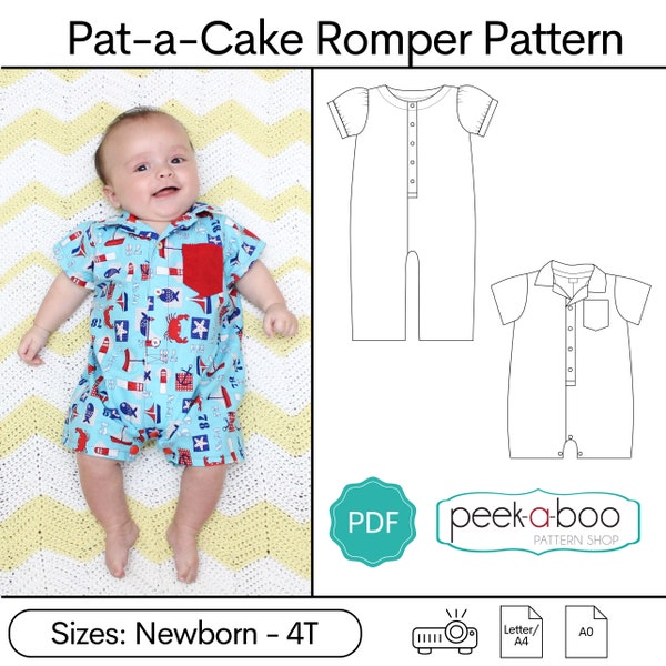 Pat-a-Cake Romper: Baby Romper Pattern, Toddler Romper Pattern