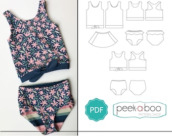 Girl's Hanalei Bay Reversible Swimsuit Pattern