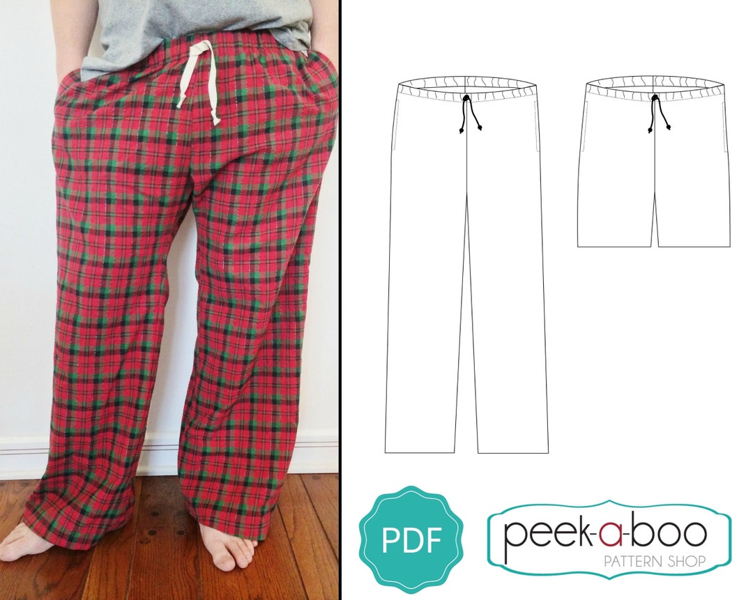 Hit the Hay Pajama Pants: Adult Pajama Pants Sewing Pattern for Women and  Men 