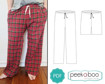 Hit the Hay Pajama Pants: Adult Pajama Pants Sewing Pattern for Women and Men