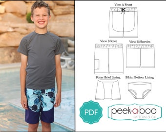 Cowabunga Board Shorts Sewing Pattern