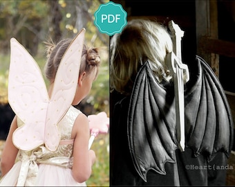 Wonderland Wings PDF Sewing Pattern: Fairy wings pattern, butterfly wings pattern, dragon wings pattern