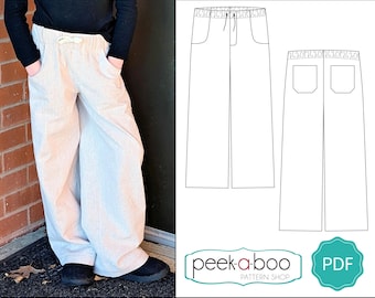 Kinderhose mit weitem Bein Schnittmuster