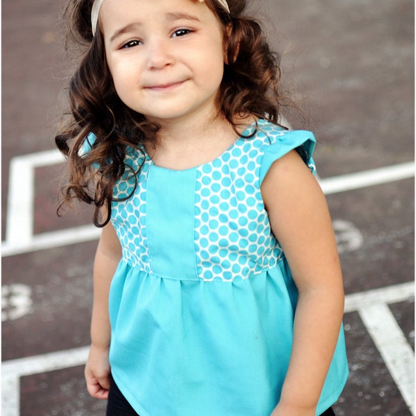 Conjunto Hopscotch: Blusa, Túnica e Vestido: Molde em PDF para Vestido Infantil, Molde em PDF para Vestido de Bebê e Criança, Molde para Túnica, Molde para Blusa