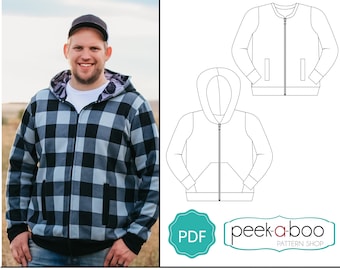 Men's Adventure Jacket Sewing Pattern | Men's Hoodie Sewing Pattern | Men's Bomber Jacket Sewing Pattern