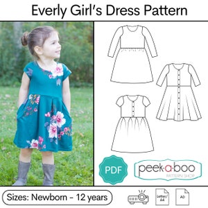 Cartamodello PDF per cucire Everly Dress