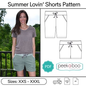Summer Lovin&#39; Shorts PDF Sewing Pattern: Women&#39;s Shorts Pattern