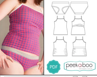Uptown Undies & Camisole: Women's Underwear and Camisole PDF Sewing Pattern