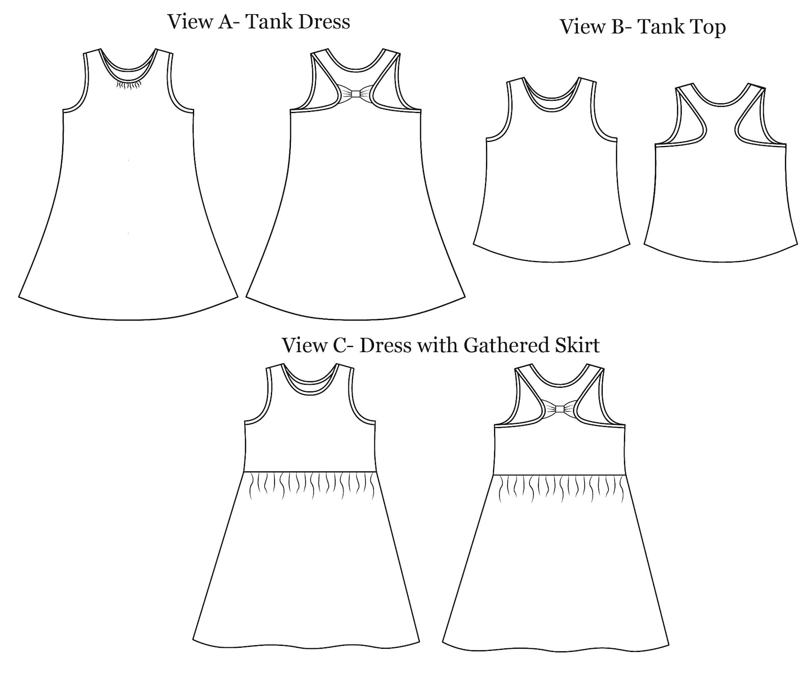 Rio Racerback Tank and Dress: Racerback Tank Top Pattern - Etsy