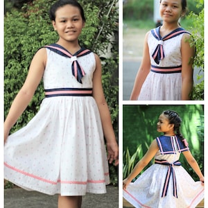 Anchors Aweigh Sailor Dress: Vintage Sailor Dress Pattern, Girls Dress Pattern, 4th of July Dress image 10