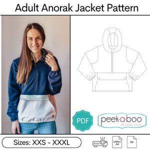 Erwachsene Anorak Jacke PDF Schnittmuster Bild 1