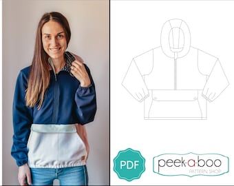 Patron de couture PDF pour veste anorak adulte