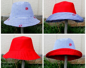 Kids Reversible Bucket Hat PDF Sewing Pattern 