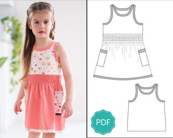 Mädchen Sedona Kleid & Tank-Muster