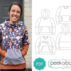 Adult Parker Pullover Sweatshirt Sewing Pattern