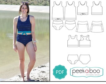 Women's Hanalei Bay Swimsuit PDF Sewing Pattern UK