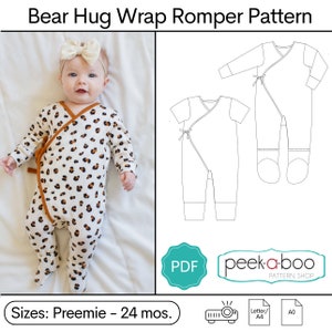 Bear Hug Wrap Romper PDF Sewing Pattern