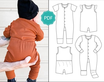 Snuggle Bug Envelope Back Romper Sewing Pattern