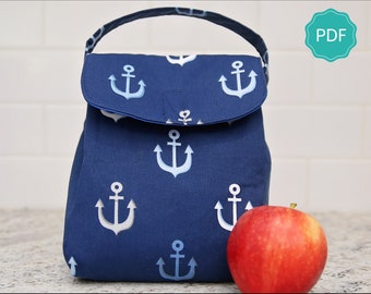 Grab n' Go Lunch Bag Sewing Pattern, Lunch Box Sewing Pattern