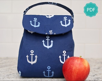 Patrón de costura para bolsa de almuerzo Grab n' Go, patrón de costura para lonchera