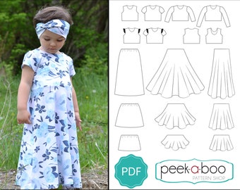Melanie Maxi Dress & More PDF Sewing Pattern: Girls Maxi Dress Pattern, Baby Dress Pattern, Twirl Dress, Flutter Sleeves