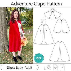 Adventure Cape Sewing Pattern | Cloak Sewing Pattern