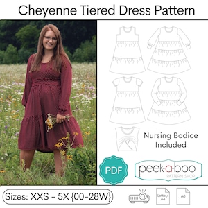 Cheyenne Women&#39;s Tiered Dress Pattern