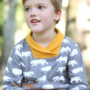 Varsity Cowl Neck Sewing Pattern / Boys Cowl Neck PDF Sewing Pattern / Pullover PDF Pattern / Boys Shirt Pattern / Cowl Neck Pattern image 5