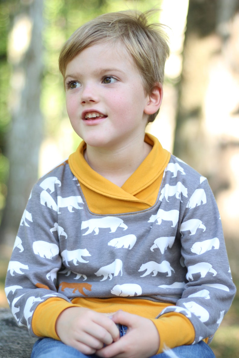 Varsity Cowl Neck Sewing Pattern / Boys Cowl Neck PDF Sewing Pattern / Pullover PDF Pattern / Boys Shirt Pattern / Cowl Neck Pattern image 5