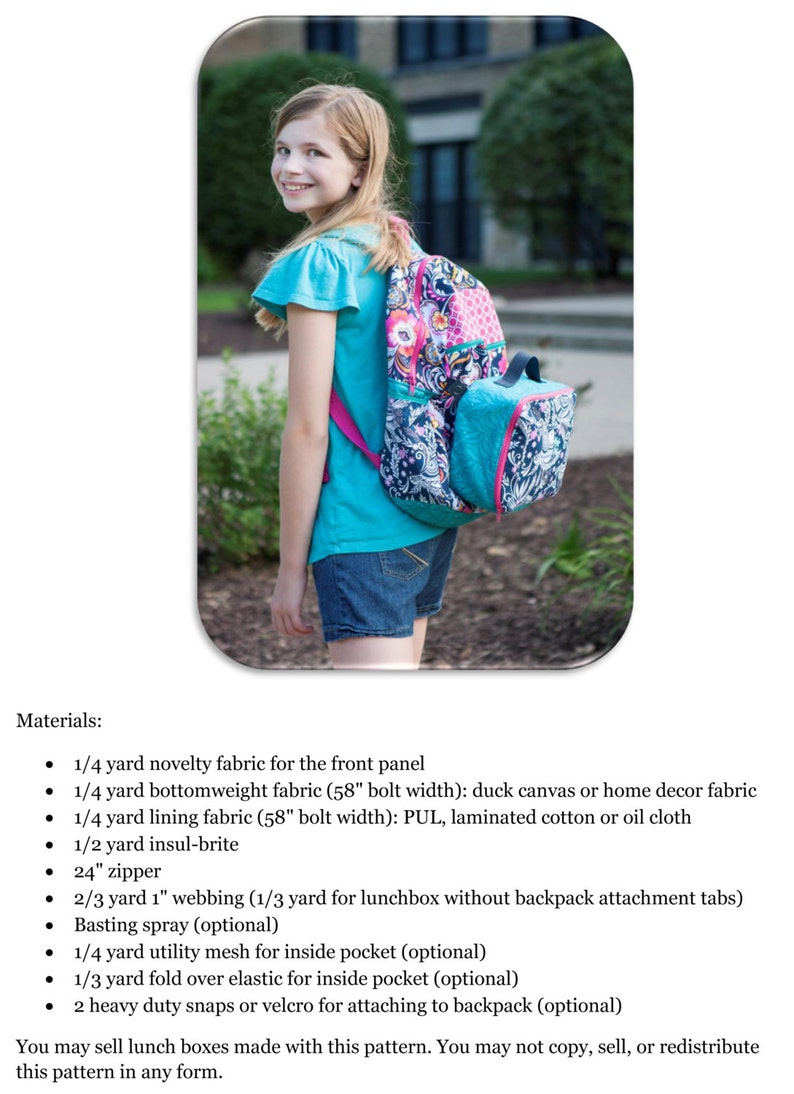 Star Student Lunch Box Sewing Pattern image 2