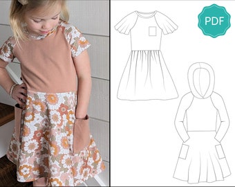 Girl's Raglan Dress Sewing Pattern