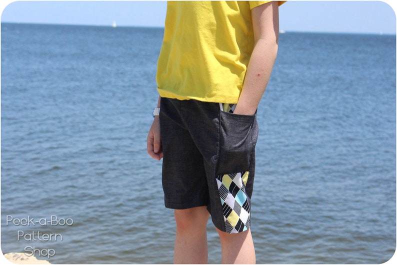 Baja Shorts Sewing Pattern: Kids Shorts Sewing Pattern, Baby Shorts Sewing Pattern, Boardshorts Sewing Pattern image 7