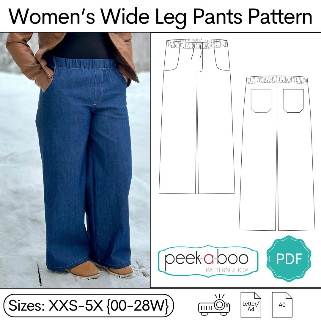 Women's Wide Leg Pants Pattern - Etsy