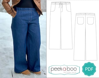 Damen Hose mit weitem Bein Schnittmuster