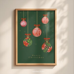 Watercolor Christmas Ornament Print: Festive Holiday Decor (Digital Download)