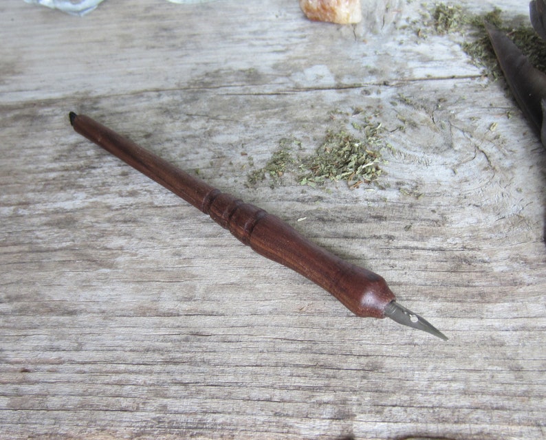 grimoire book of shadows Dip Pen with black tourmaline witchcraft supply witchcraft spells pagan wicca quill pen altar tools