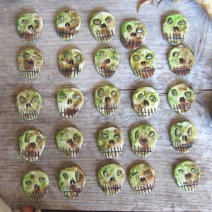 Set of Elder Futhark Runes skull runes with unakite stone eyes, witchcraft supplies, divination, occult, gifts for witches, heathen, image 8