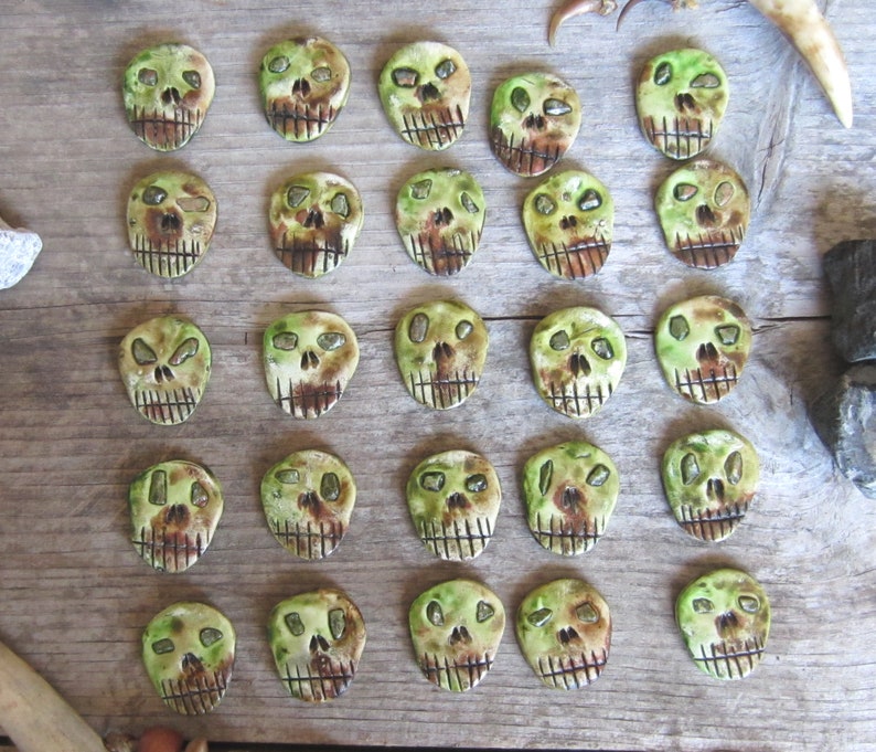 Set of Elder Futhark Runes skull runes with unakite stone eyes, witchcraft supplies, divination, occult, gifts for witches, heathen, image 8