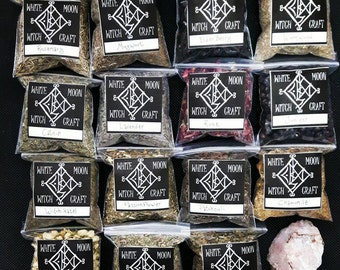 Wiccan herbs - Set of 15 - spells witchcraft kit pagan herb earth magick occult supplies altar tools spell magic