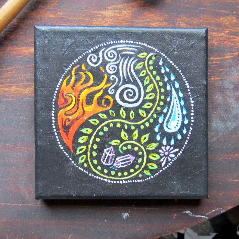 Wiccan altar decor Elements painting wicca home decor | Etsy