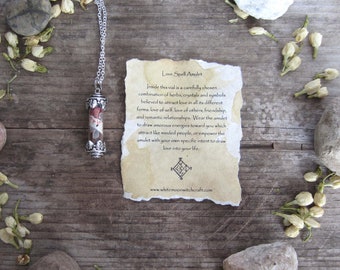 Love spell witchcraft necklace - wicca wiccan pagan witch gift magick occult metaphysics jewelry witchy mystical jewelry
