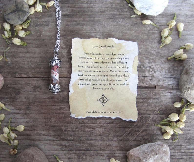 Love spell witchcraft necklace wicca wiccan pagan witch gift magick occult metaphysics jewelry witchy mystical jewelry image 1