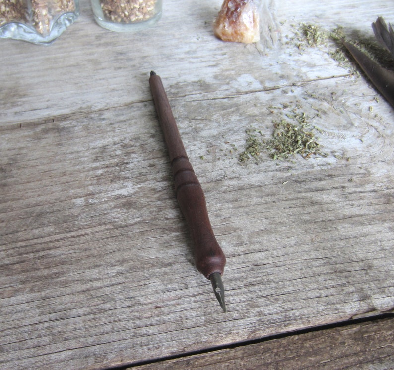 grimoire book of shadows Dip Pen with black tourmaline witchcraft supply witchcraft spells pagan wicca quill pen altar tools