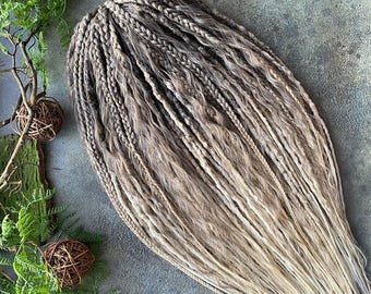 READY to SHIP Ombre Blonde Crochet Dreadlocks, Textured Braids with Curls, DE Bohemian Extensions, 22 inch
