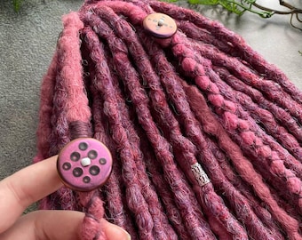 Customizable powdery crimson synthetic textured crochet dreadlocks, double or single ended dreads, DE SE bumpy dreadlock extensions 21-22 in