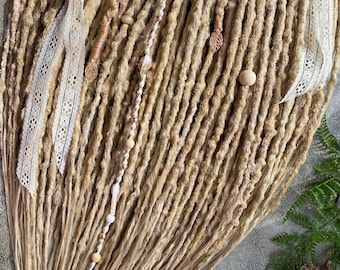 READY to SHIP Warm Blonde Crochet Dreadlock Extensions, Bumpy Boho Dreads, 22 inch